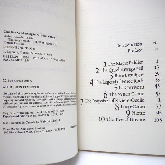 THE MAGIC FIDDLER, And Other Legends of French Canada, Text by Claude Aubry, Graphics by Saul Field (1979 1st PB Ed.)