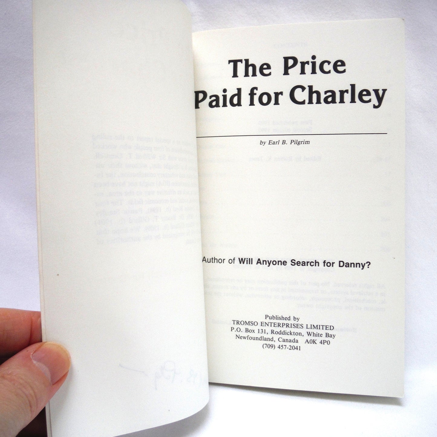 THE PRICE PAID FOR CHARLEY, An Adventure Historical Novel, by Earl B. Pilgrim (1990 SIGNED)