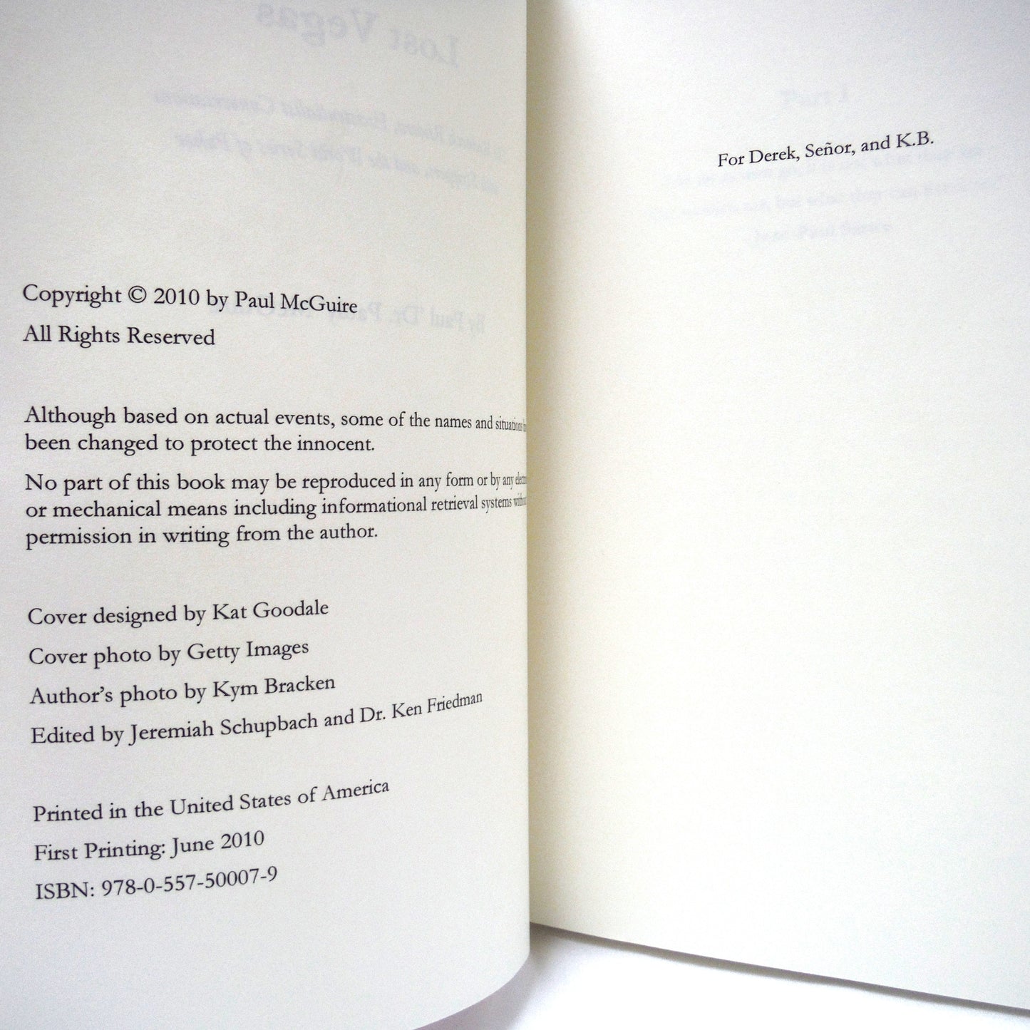 LOST VEGAS, The Redneck Riviera, Existentialist Conversations with Strippers, and the World Series of Poker, by Paul McGuire (2010 1st Ed.)
