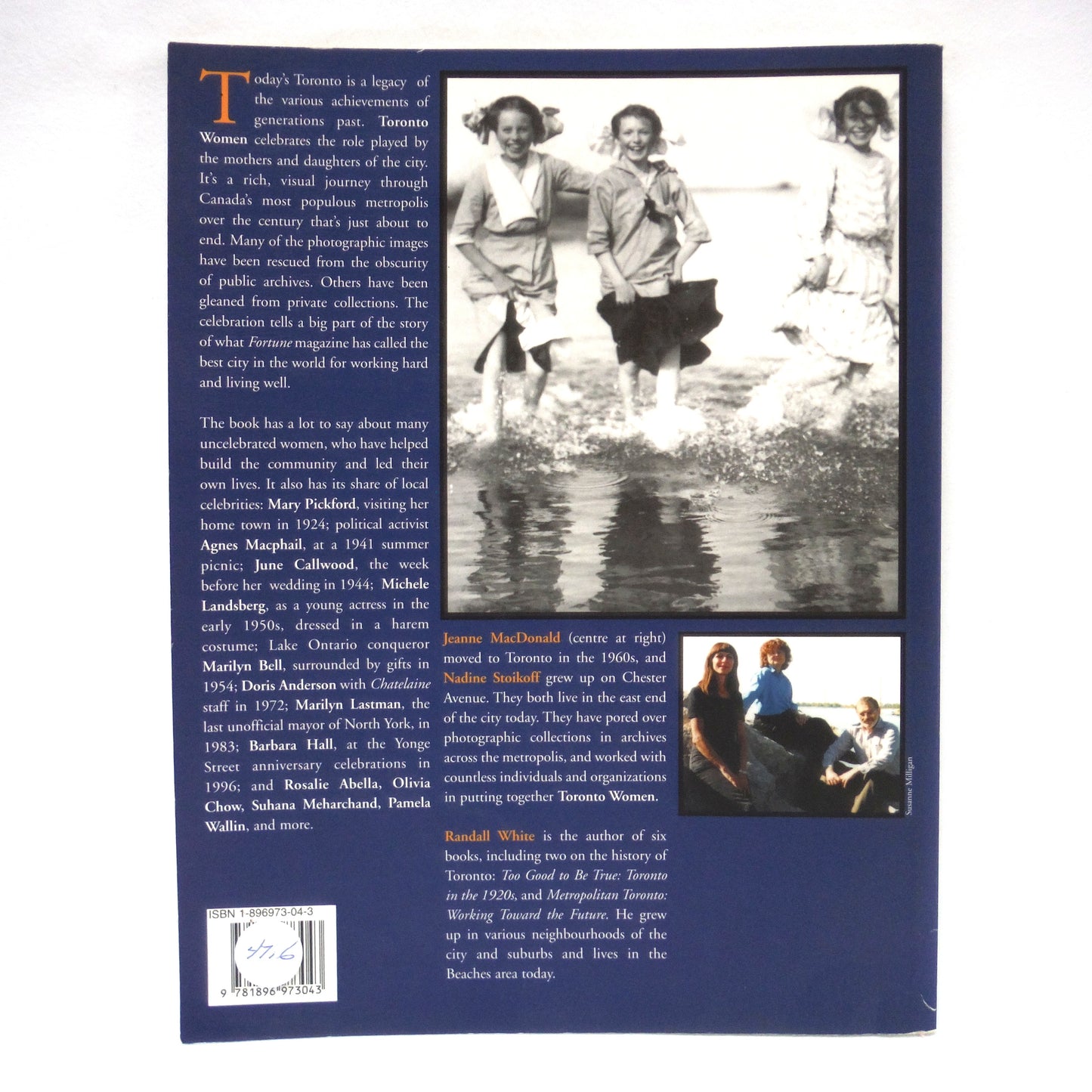 TORONTO WOMEN, Changing Faces 1900-2000, A Photographic Journey by Jeanne MacDonald, Nadine Stoikoff, and Randall White (1997 1st Ed.)