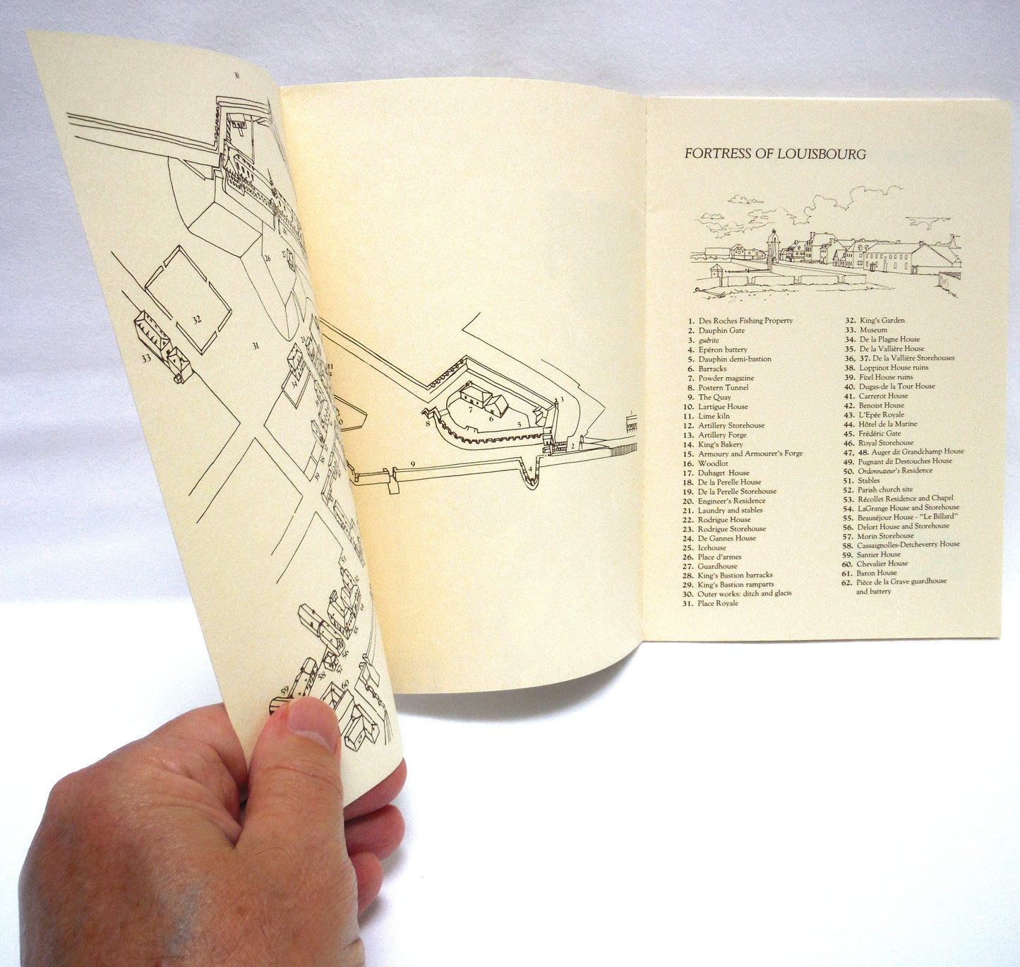 FORTRESS OF LOUISBOURG, The Official Souvenir Guide by Christopher Moore, and Sketches by Terry Sunderland (1981 1st Ed.)