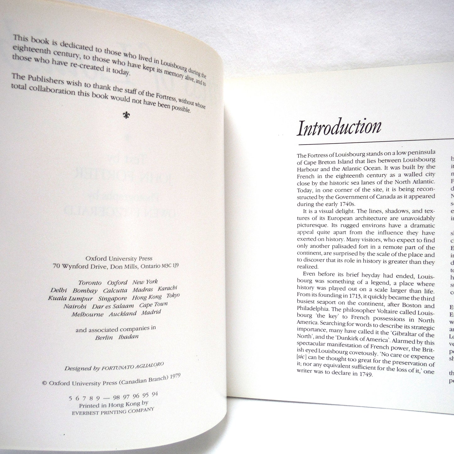 FORTRESS OF LOUISBOURG, A Photographic History by John Fortier and Owen Fitzgerald (1979 1st Ed.)