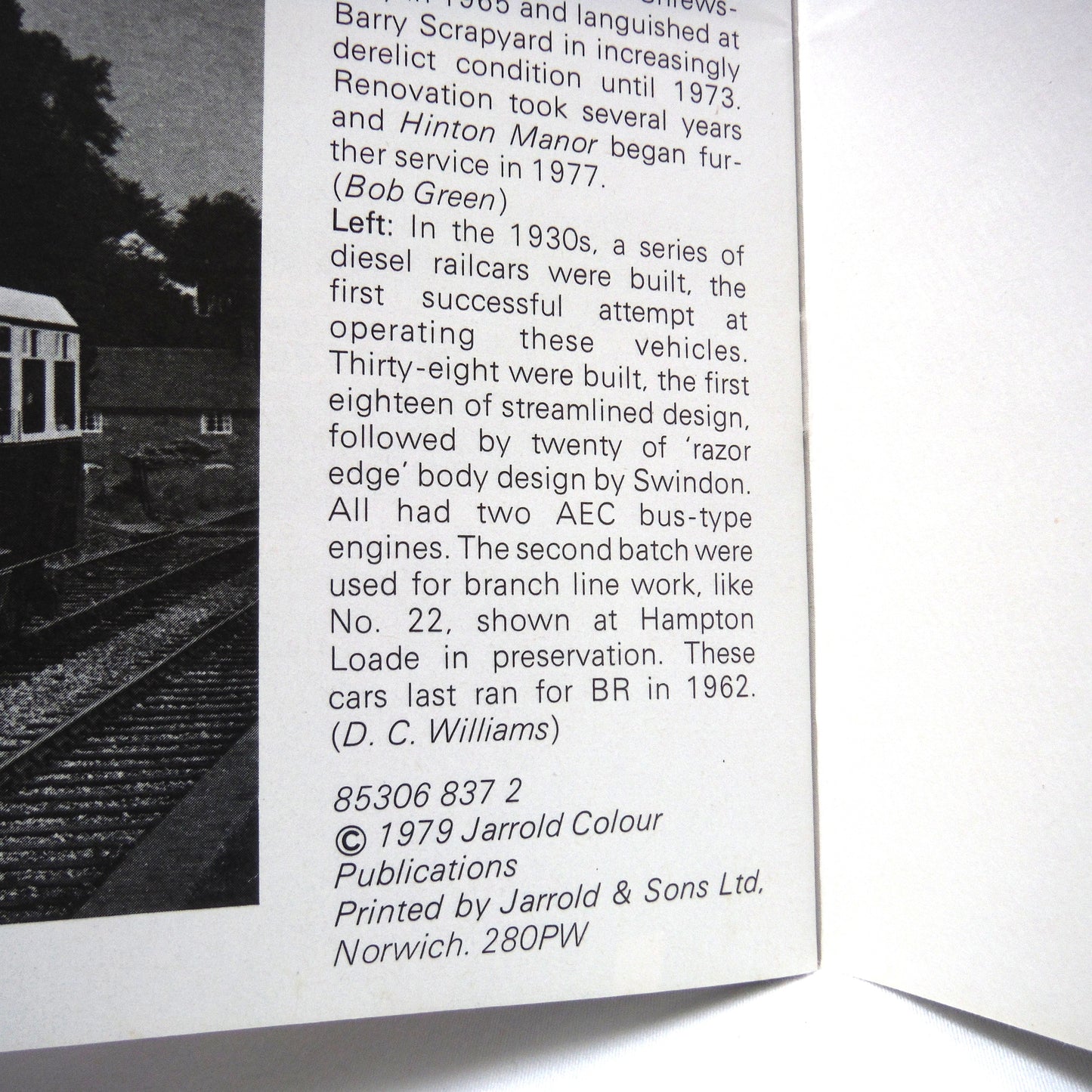LOCOMOTIVES OF THE GREAT WESTERN RAILWAY, JARROLD RAILWAY SERIES 1, Written by Alan Bloom and Compiled by David Williams (1979 1st Ed.)