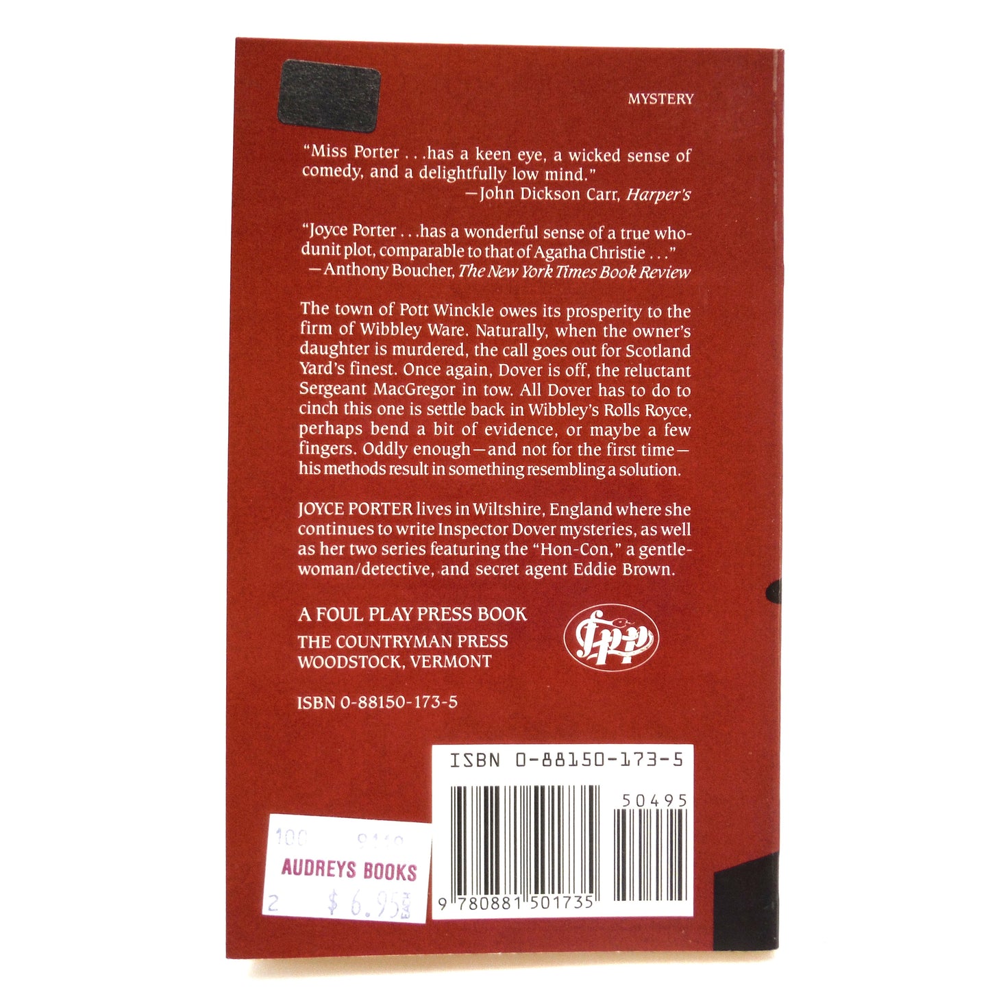 DOVER MYSTERY BOOKS, By Joyce Porter, Published by Foul Play Press: A PAUL'S SPECIAL 6-PACK OF LIKE-NEW BOOKS!