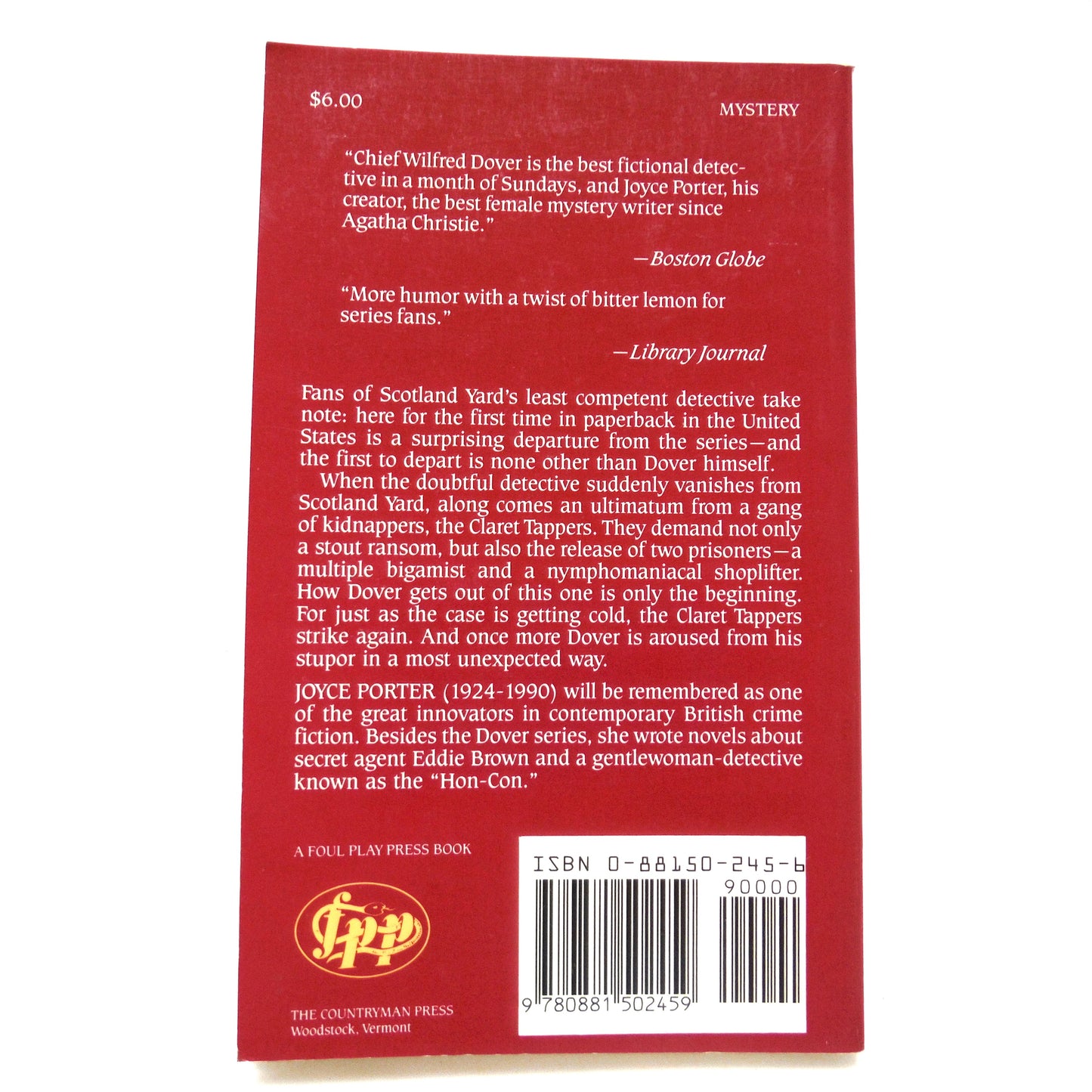 DOVER MYSTERY BOOKS, By Joyce Porter, Published by Foul Play Press: A PAUL'S SPECIAL 6-PACK OF LIKE-NEW BOOKS!