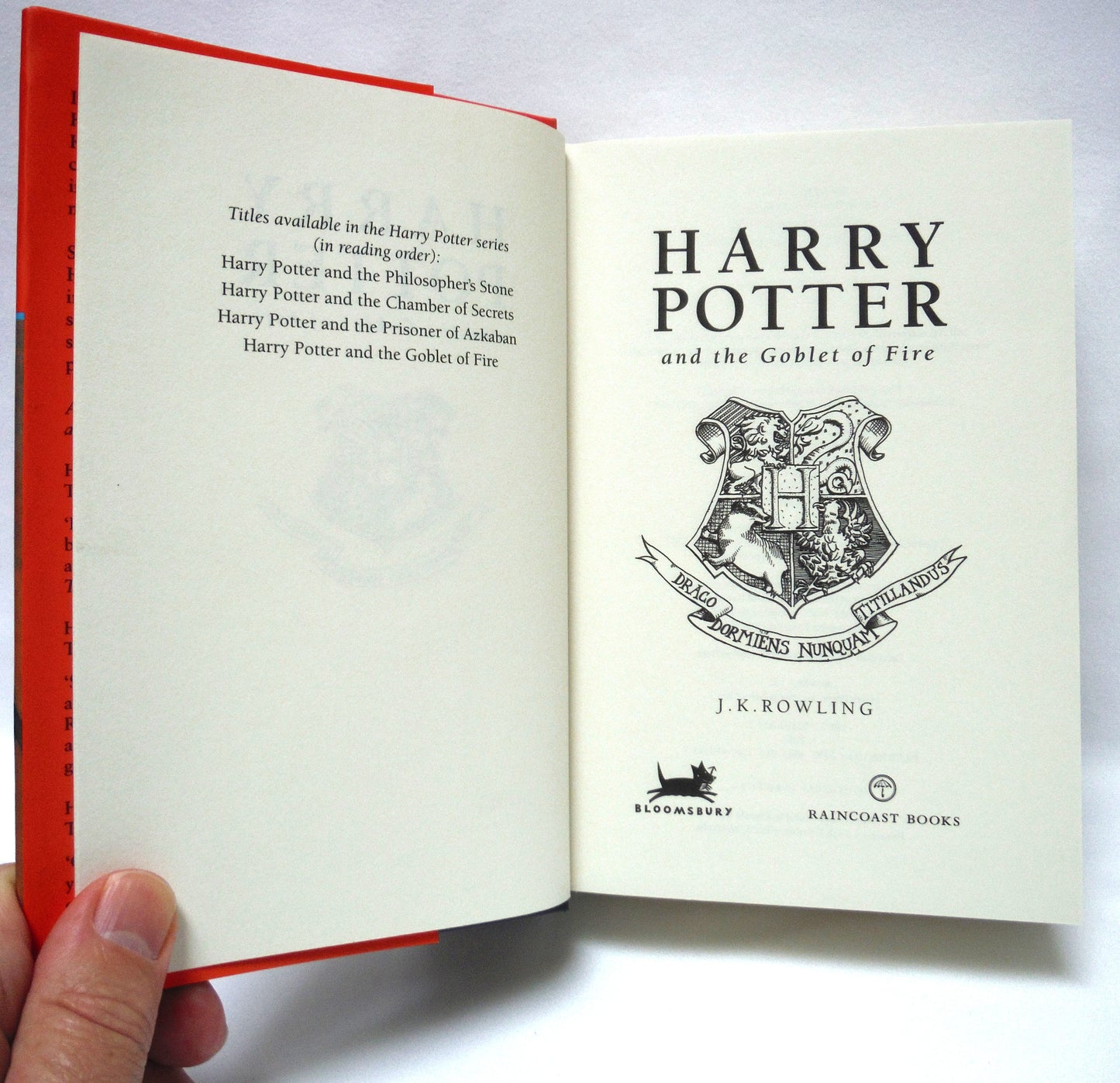 HARRY POTTER and The Goblet of Fire, by J.K. Rowling (2000 1st CDN Raincoast Books Ed.) BRAND NEW OLD STOCK!