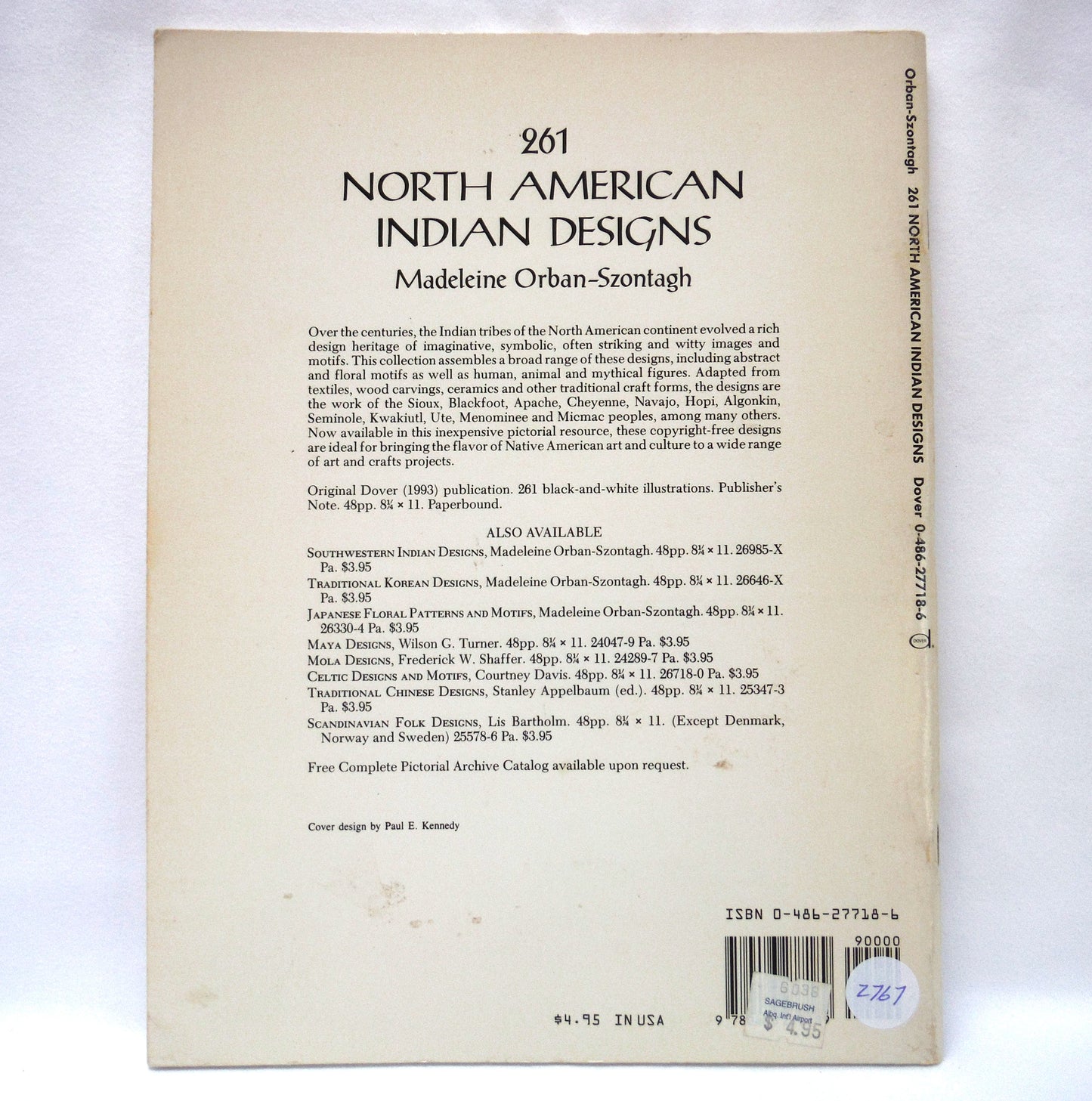 261 NORTH AMERICAN INDIAN DESIGNS, by Madeleine Orban-Szontagh (1993 1st Ed.)