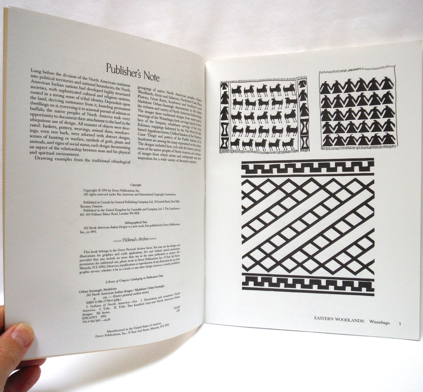 261 NORTH AMERICAN INDIAN DESIGNS, by Madeleine Orban-Szontagh (1993 1st Ed.)