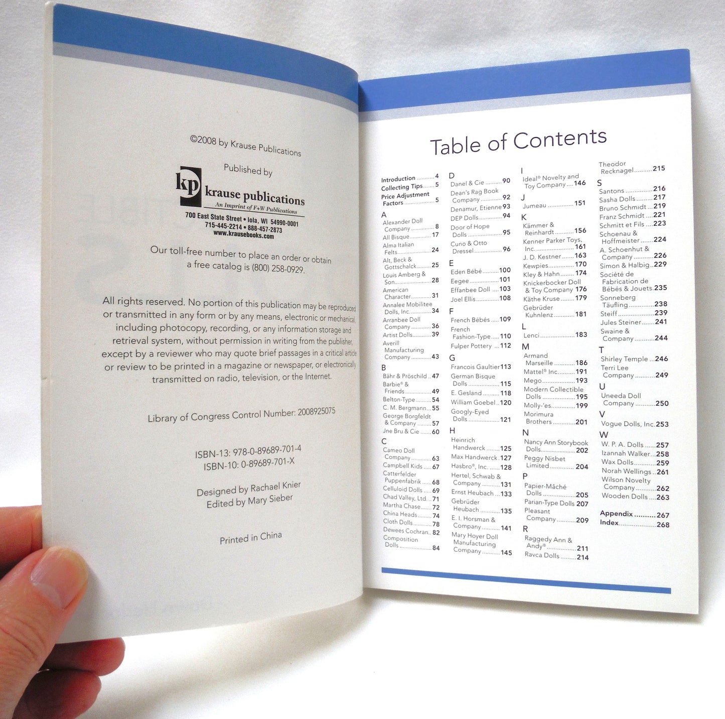COLLECTIBLE DOLLS, A WARMAN'S COMPANION GUIDE, Written by Dawn Herlocher (2008 1st Ed.)