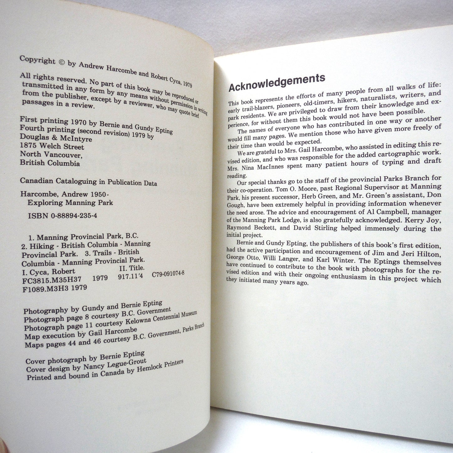 EXPLORING MANNING PARK, by Andrew Harcombe and Robert Cyca, 1979