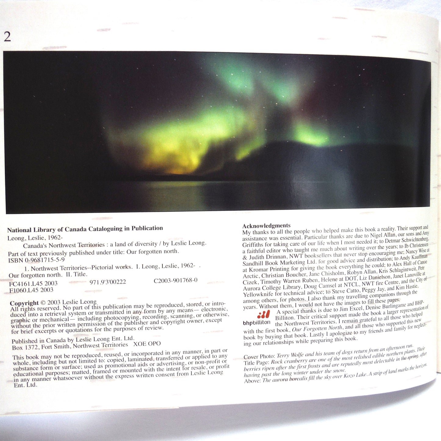 CANADA'S NORTHWEST TERRITORIES, A Land of Diversity by Leslie Leong (2003 1st Ed.)