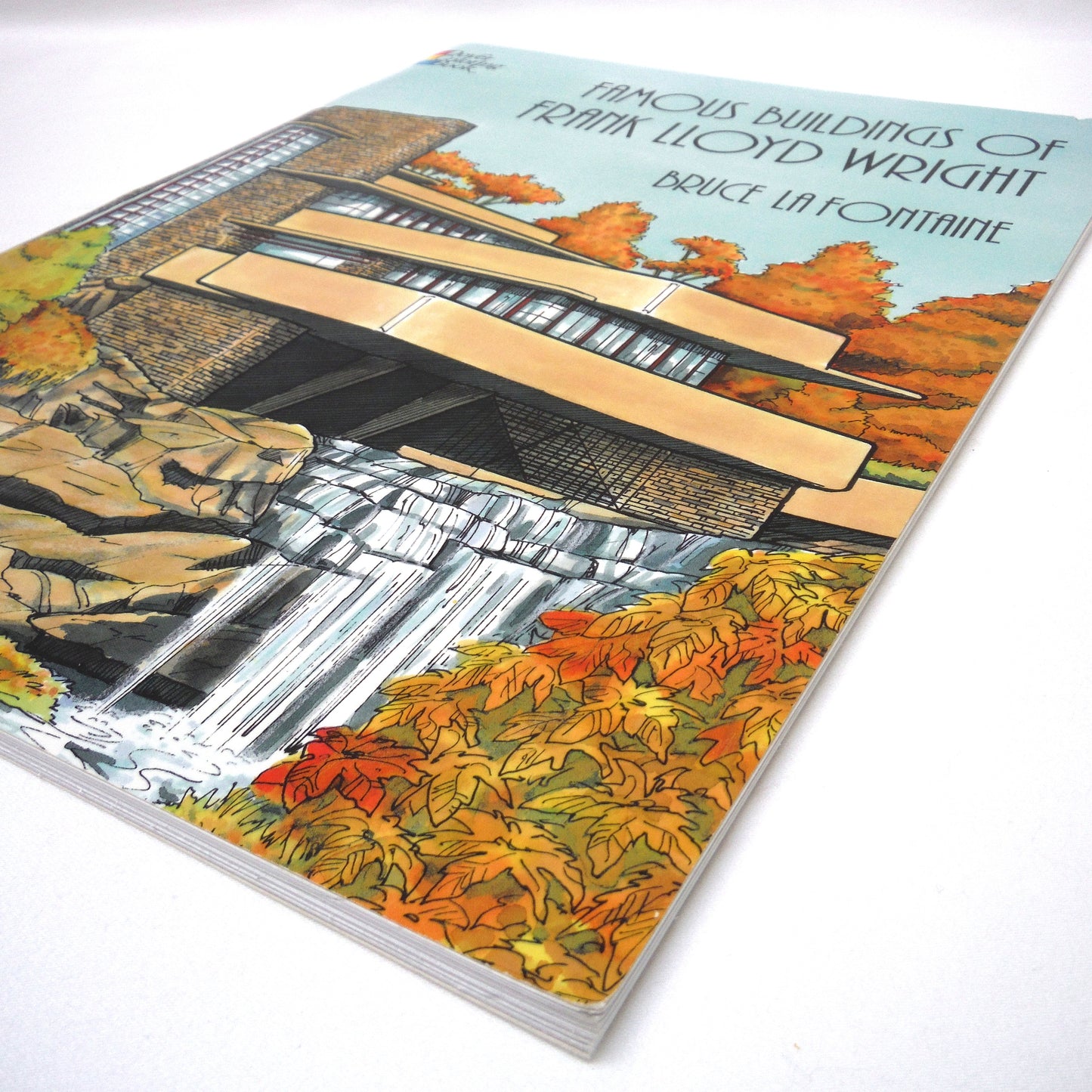 FAMOUS BUILDINGS OF FRANK LLOYD WRIGHT, A Dover Coloring Book by Bruce La Fontaine (2000 1st Ed.)