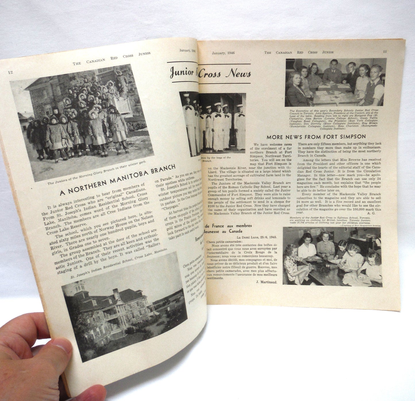 THE CANADIAN RED CROSS JUNIOR MAGAZINE, A Paul's 3-Pack of Antique 1943, 1944, 1946 Canadianna Magazines!