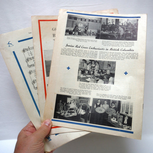 THE CANADIAN RED CROSS JUNIOR MAGAZINE, A Paul's 3-Pack of Antique 1943, 1944, 1946 Canadianna Magazines!
