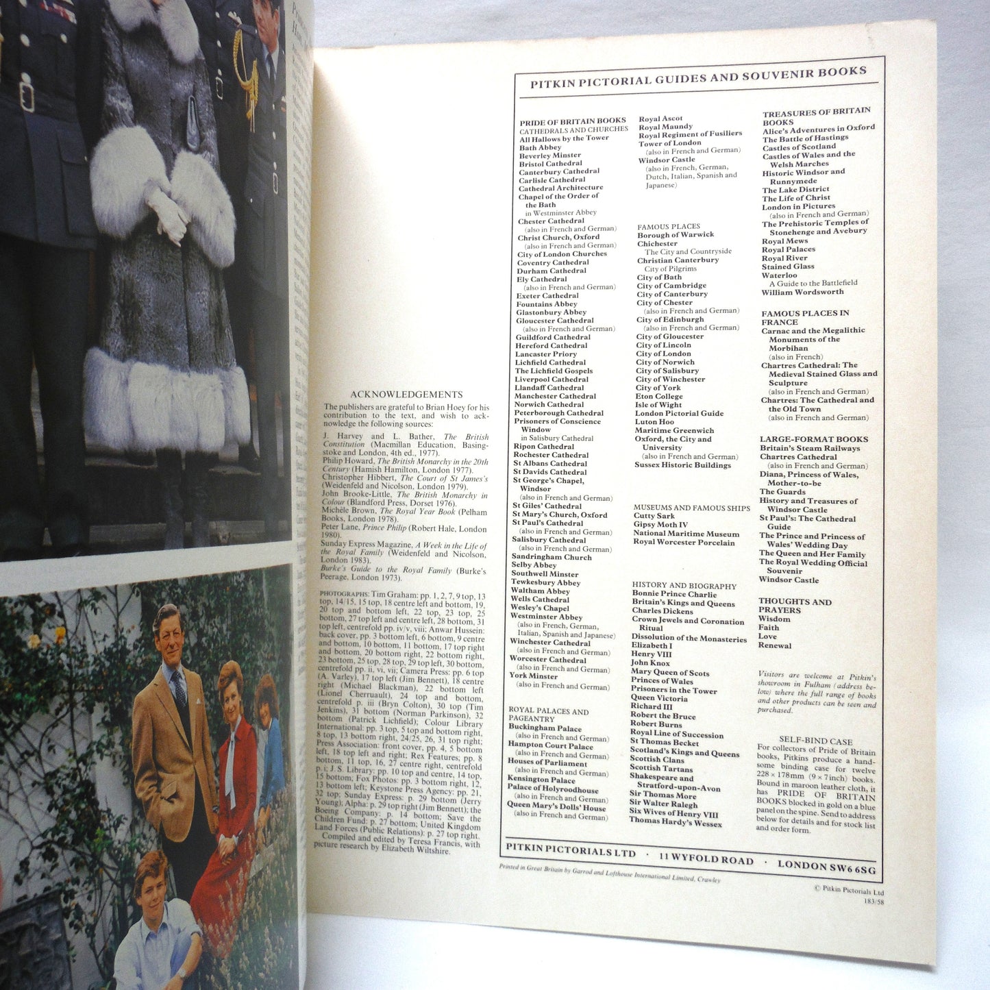 THE QUEEN AND HER FAMILY: A Pictorial Record of The Royal House of Windsor, by Pitkin of London, 1983