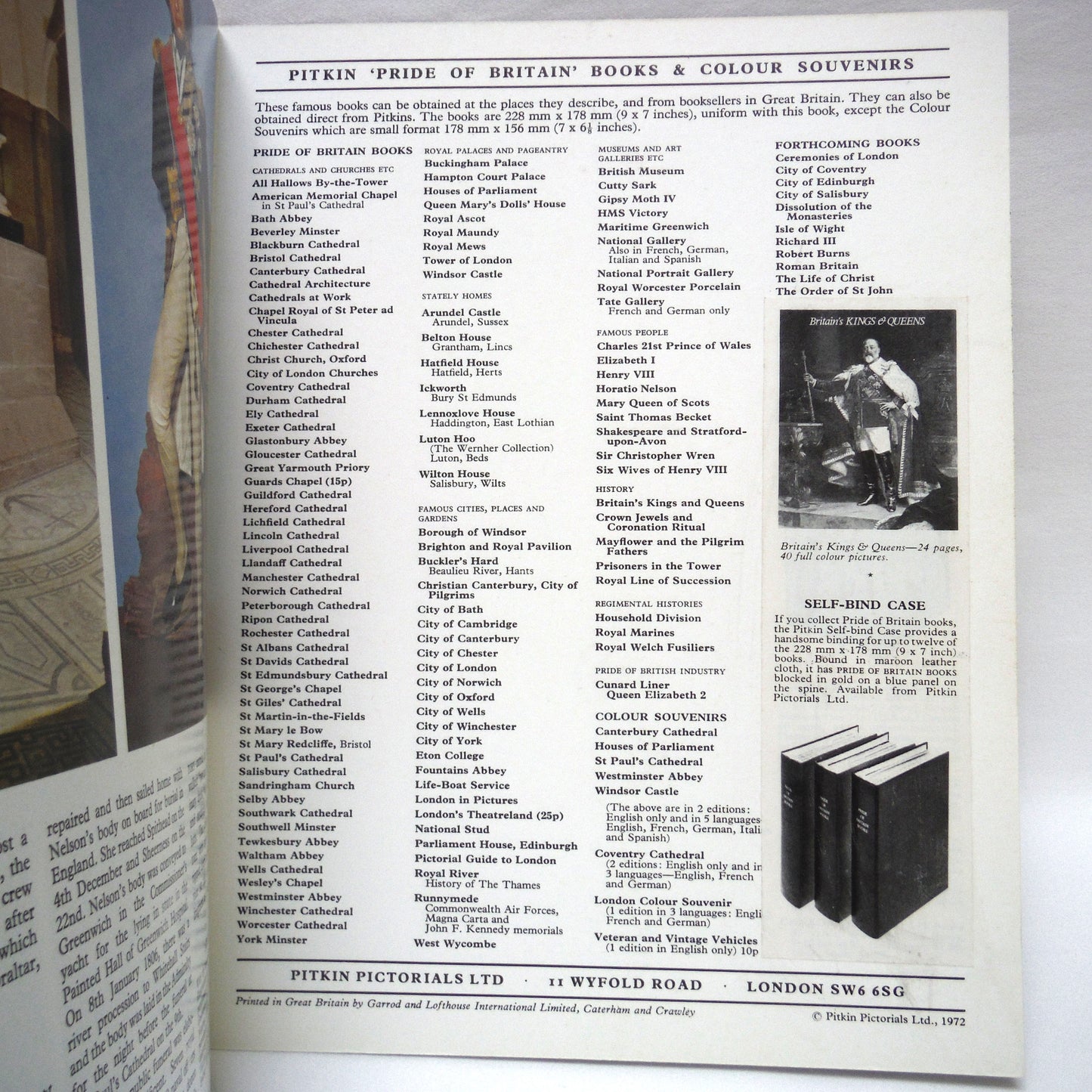 HORATIO NELSON, A Pictorial Record of Englands Greatest Naval Hero, by Pitkin of London, 1972