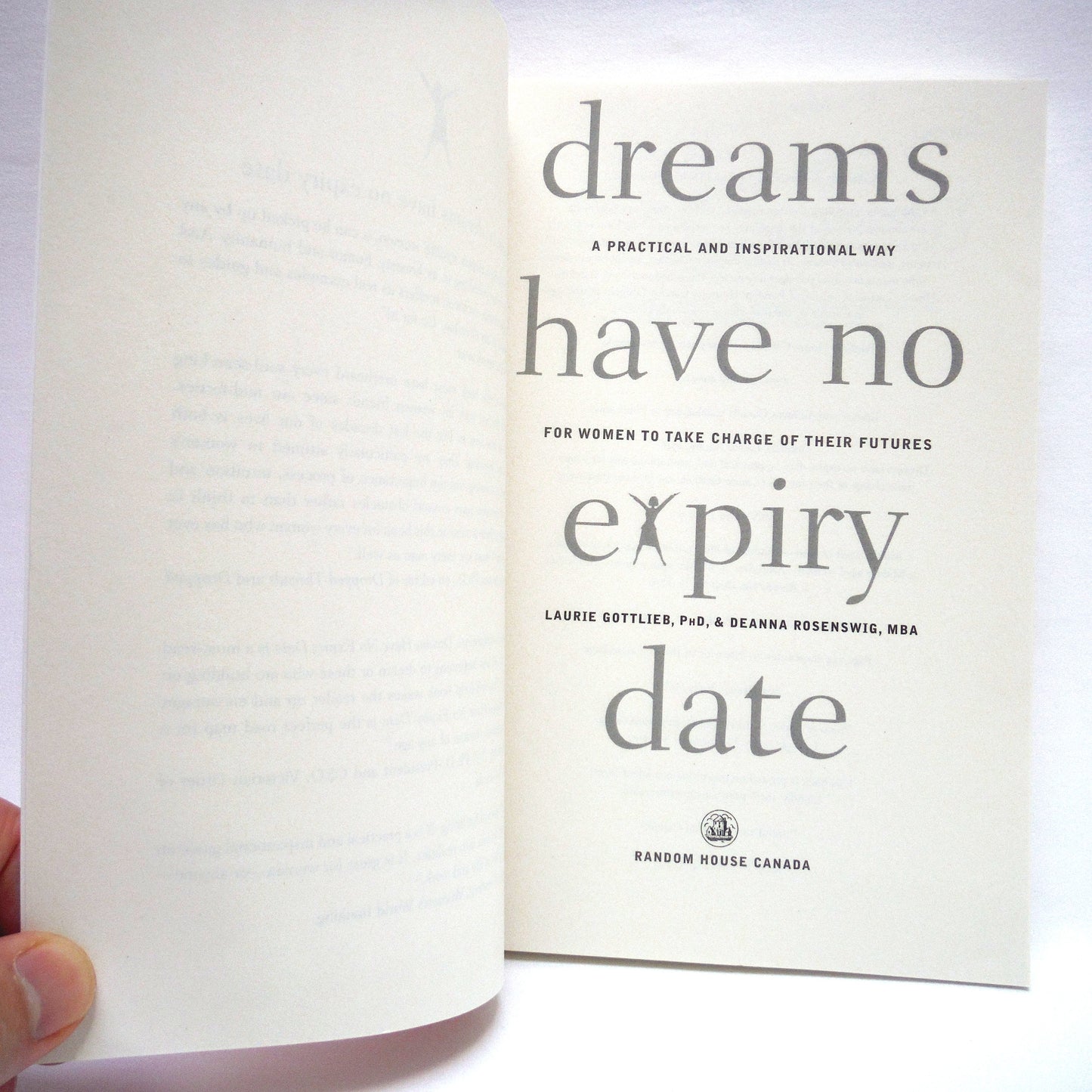 DREAMS HAVE NO EXPIRY DATE, A Practical and Inspirational Way for Women to Take Charge of Their Futures, by Laurie Gottlieb, PhD, and Deanna Rosenswig, MBA. (1st Ed. SIGNED)