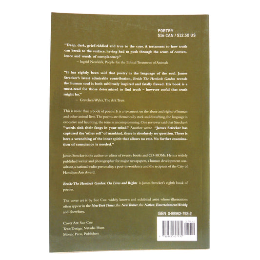 BESIDE THE HEMLOCK GARDEN, On Live and Rights, Poetry by James Strecker (1st Ed. SIGNED)