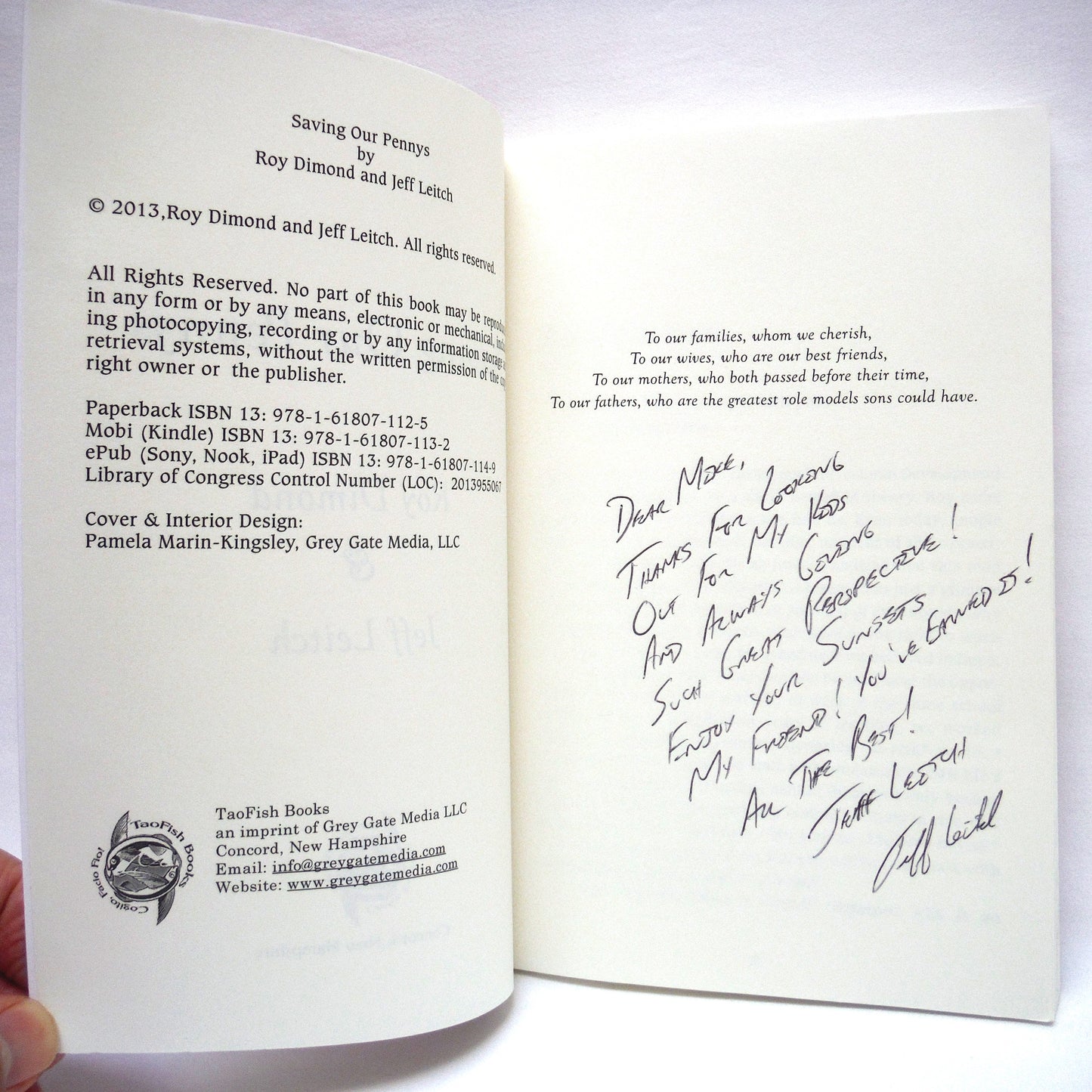 SAVING OUR PENNIES, Redemption Stories by Roy Dimond and Jeff Leitch (1st Ed. SIGNED)