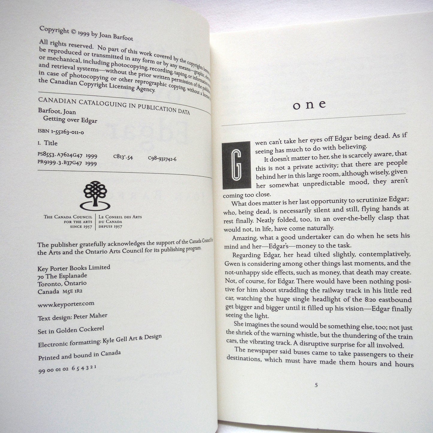 GETTING OVER EDGAR, A Novel by Joan Barfoot (1st Ed. SIGNED)