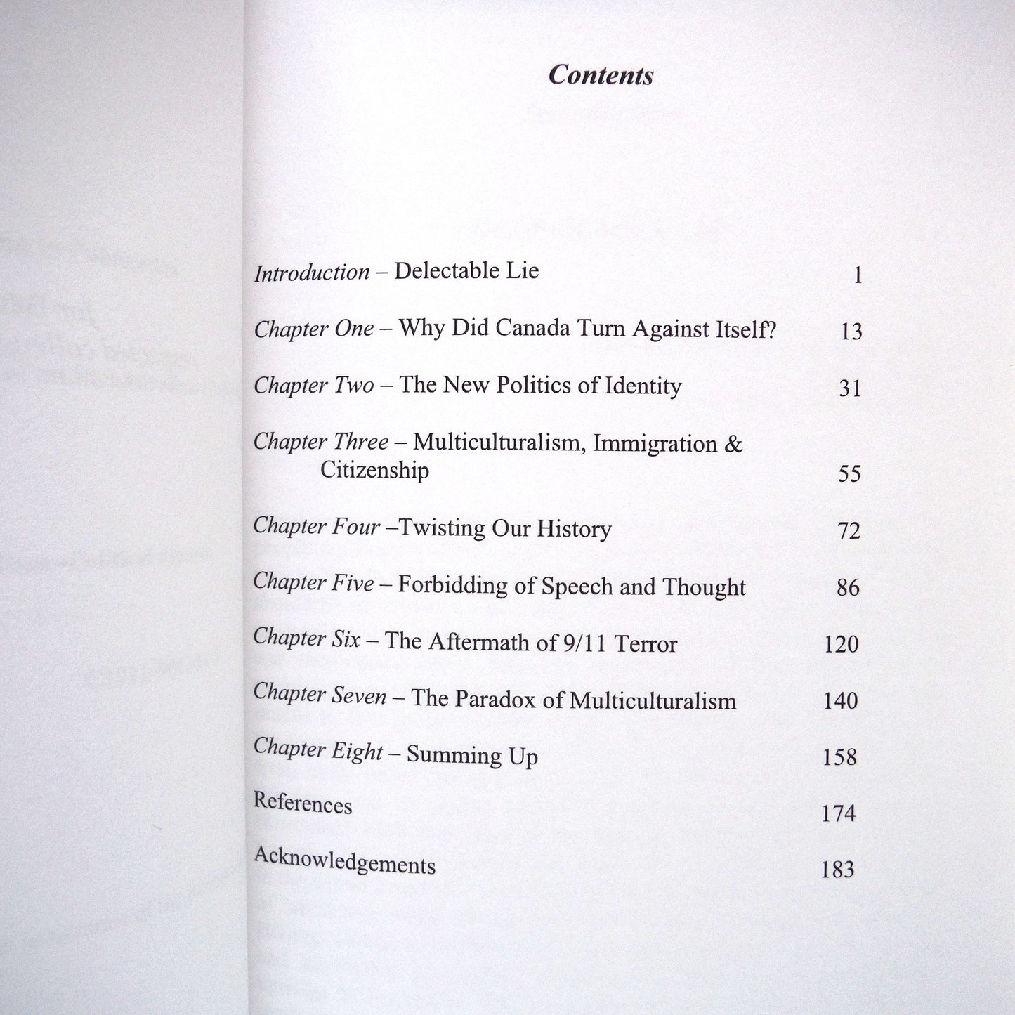DELECTABLE LIE, A Liberal Repudiation of Multiculturalism, by Salim Mansur (1st Ed. SIGNED)