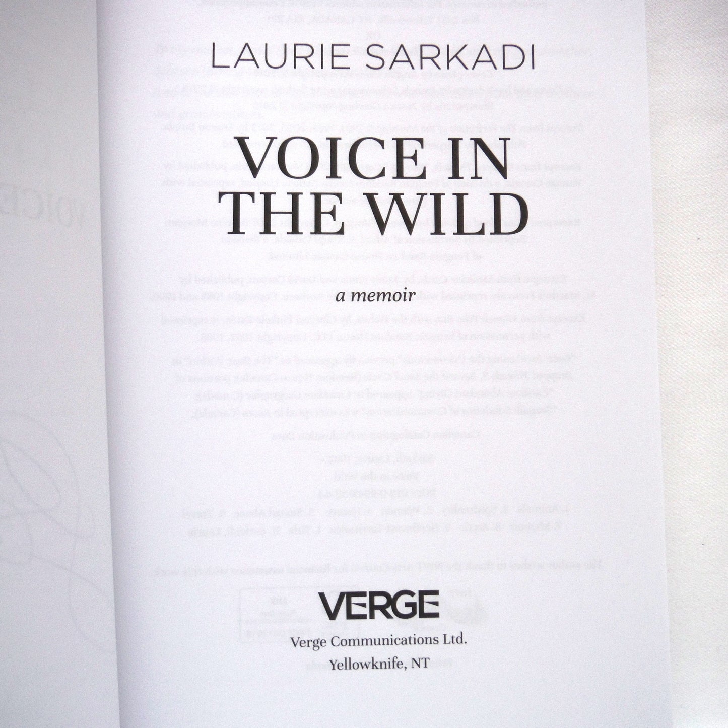 VOICE IN THE WILD, A Memoir by Laurie Sarkadi (1st Ed. SIGNED)