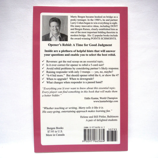 BETTER REBIDDING WITH BERGEN, A Points Schmoints Series, by Marty Bergen (1st Ed. SIGNED)