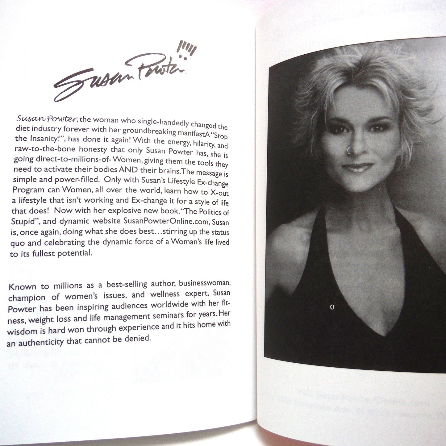 THE POLITICS OF STUPID, by Susan Powter (1st Ed. SIGNED)
