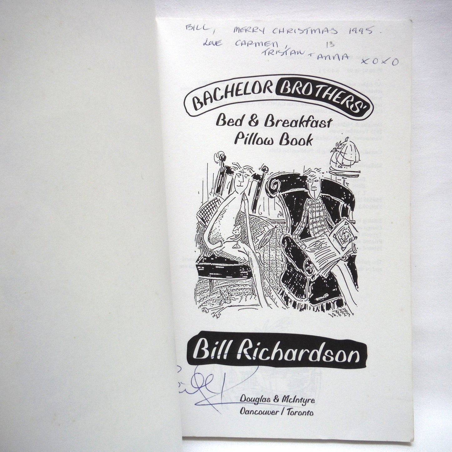 BACHELOR BROTHERS, Bed & Breakfast PILLOW BOOK, by Bill Richardson (1st Ed. SIGNED)