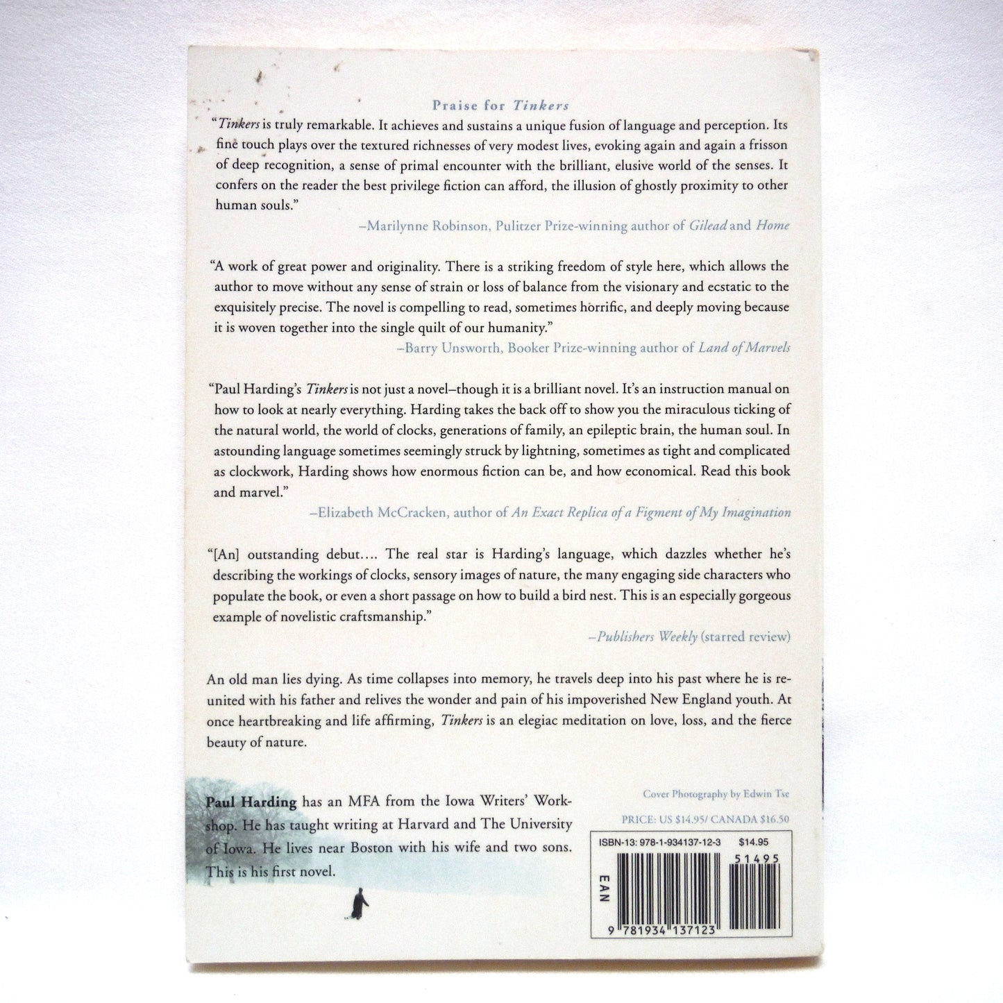 TINKERS, A Novel by Paul Harding (1st Ed. SIGNED)