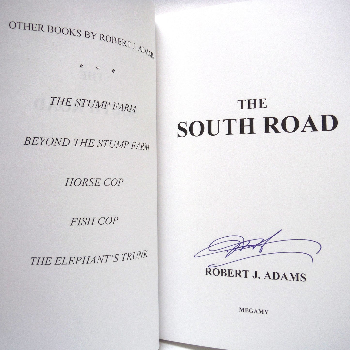 THE SOUTH ROAD, Stories by Robert J. Adams (1st Ed. SIGNED)