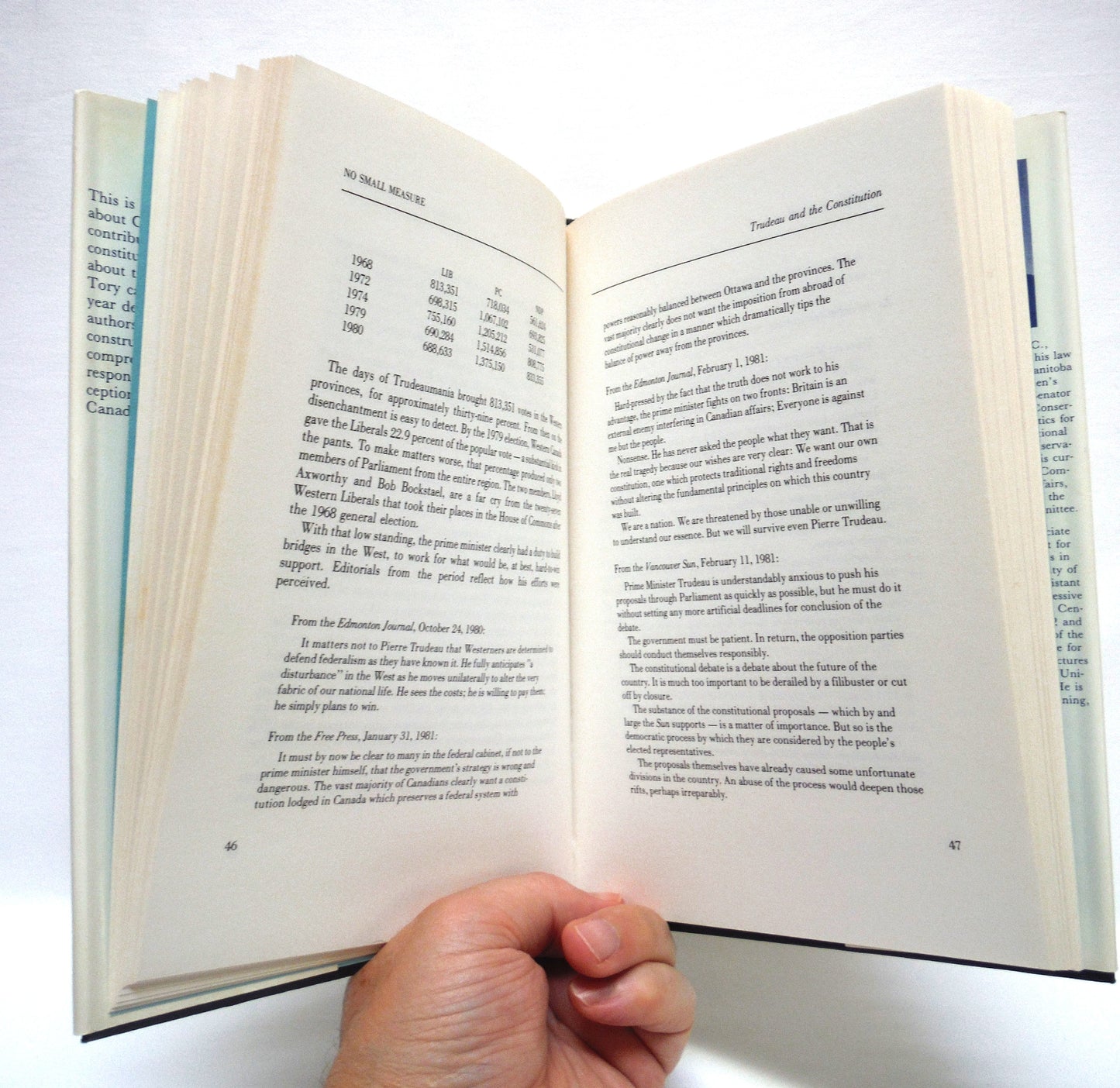 NO SMALL MEASURE, The Progressive Conservatives and the Constitution, by Nathan Nurgitz and Hugh Segal (1st Ed. SIGNED)