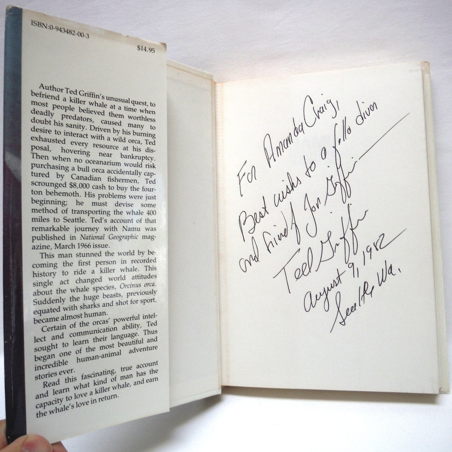 NAMU, Quest For The Killer Whale, by Ted Griffin (1st Ed. SIGNED)