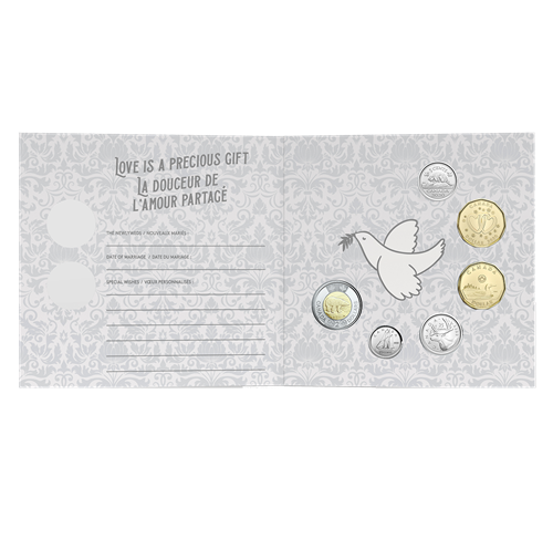 MARRIED IN, MARIAGE EN 2020! Royal Canadian Mint Greeting Card and 6-Coin Gift Set