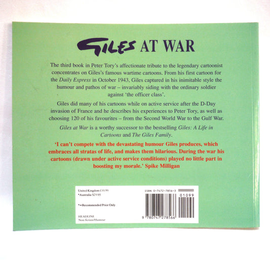 GILES AT WAR, Military Cartoons by Peter Tory (1994 1st Ed.)