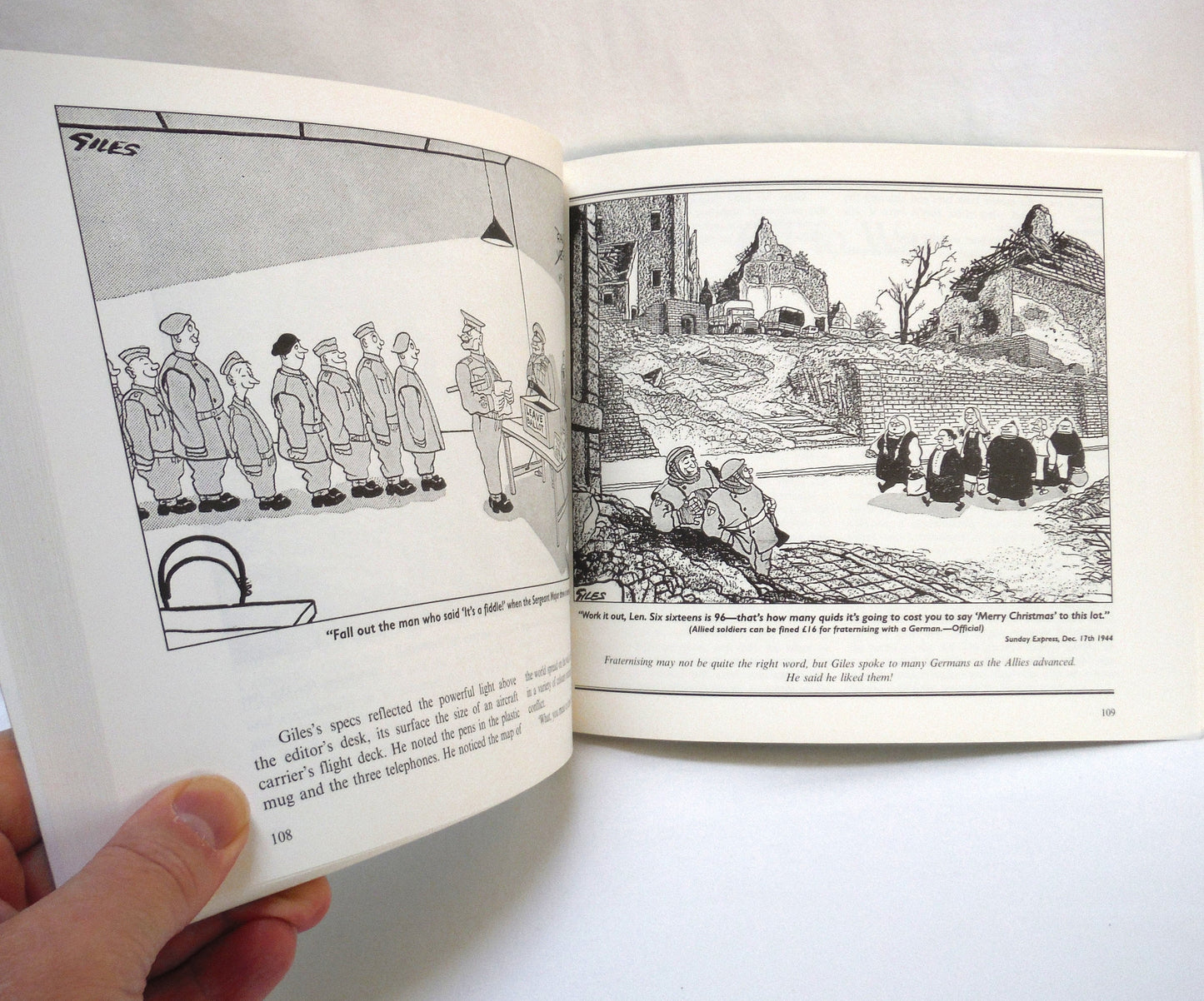 GILES AT WAR, Military Cartoons by Peter Tory (1994 1st Ed.)