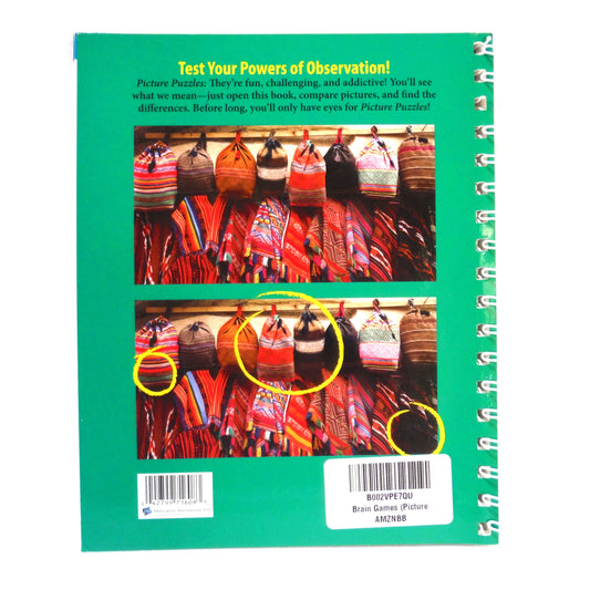 PICTURE PUZZLES, How Many Differences Can You Find? By Brain Games (2009 1st Ed.)