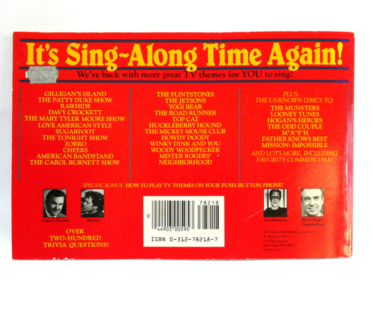 THE TV THEME SONG SING-ALONG SONG BOOK, You Loved The First Book, Now Here's Volume 2, by John Javna (1985 1st Ed.)