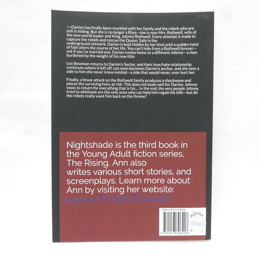 NIGHTSHADE, The Third Book in THE RISING SERIES, by Ann Knight (1st Ed. SIGNED)