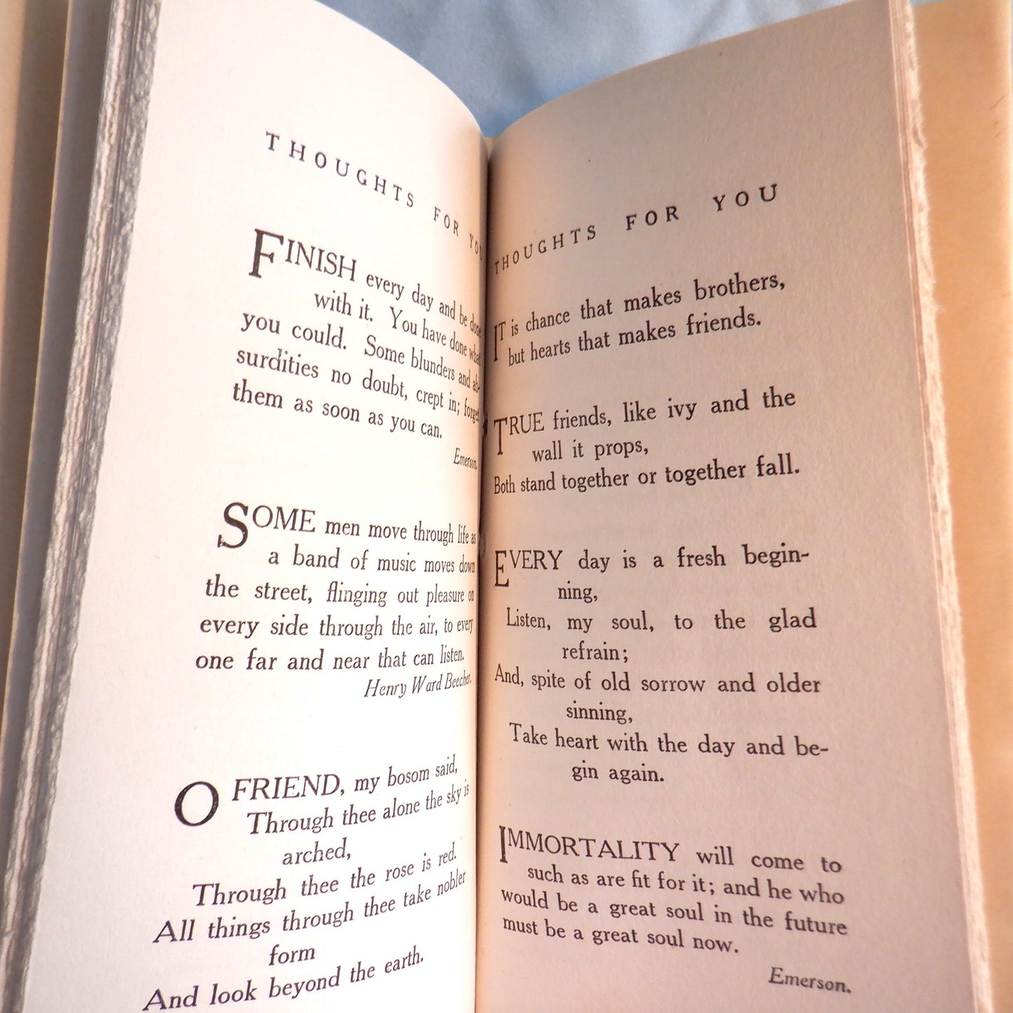 Antique Famous Lovers Quotations Booklet: 'THOUGHTS FOR YOU' by Dodge Publishing Company, New York. 1910