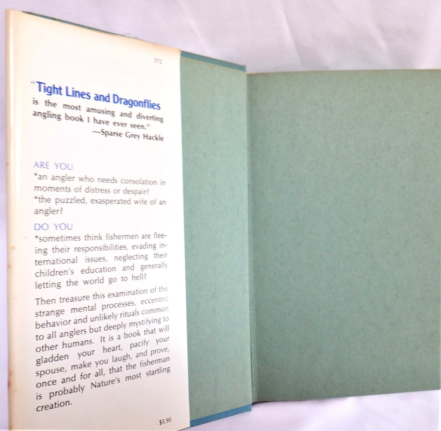 TIGHT LINES AND DRAGONFLIES, Short Stories by Stephen Ormsby Hughes (1972 1st Ed.)
