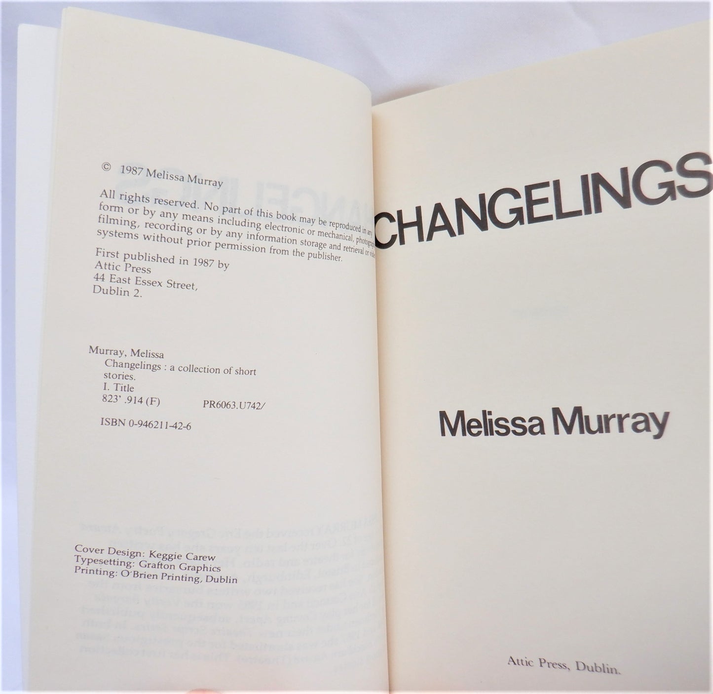 CHANGELINGS, Short Stories by Melissa Murray (1987 1st Ed.)