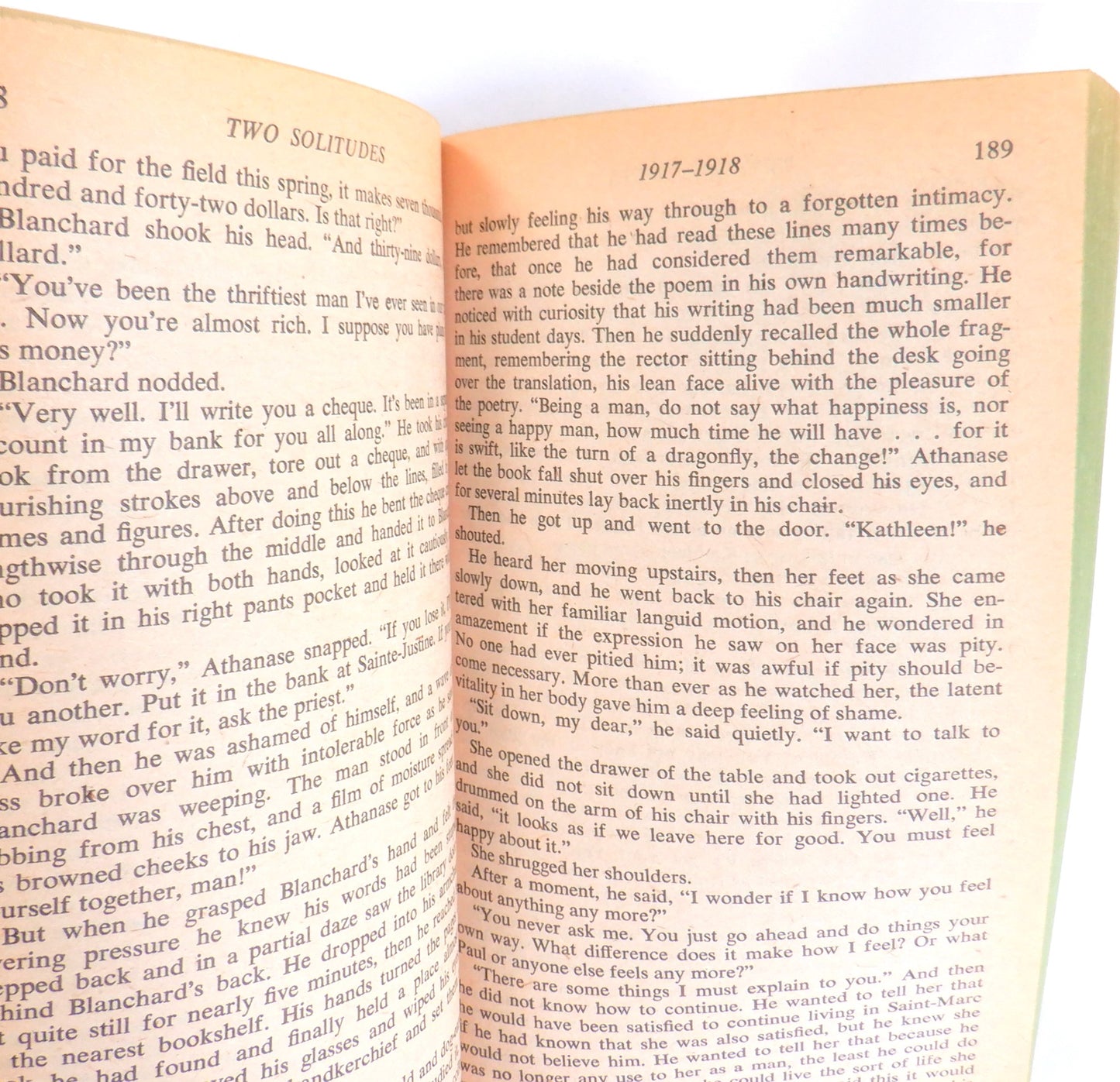 TWO SOLITUDES, The Novel of Canada by Hugh MacLennan (1945 1st Ed.)