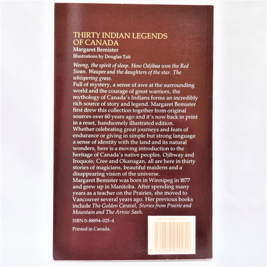 THIRTY INDIAN LEGENDS OF CANADA, by Margaret Bemister (1973 1st Ed.)