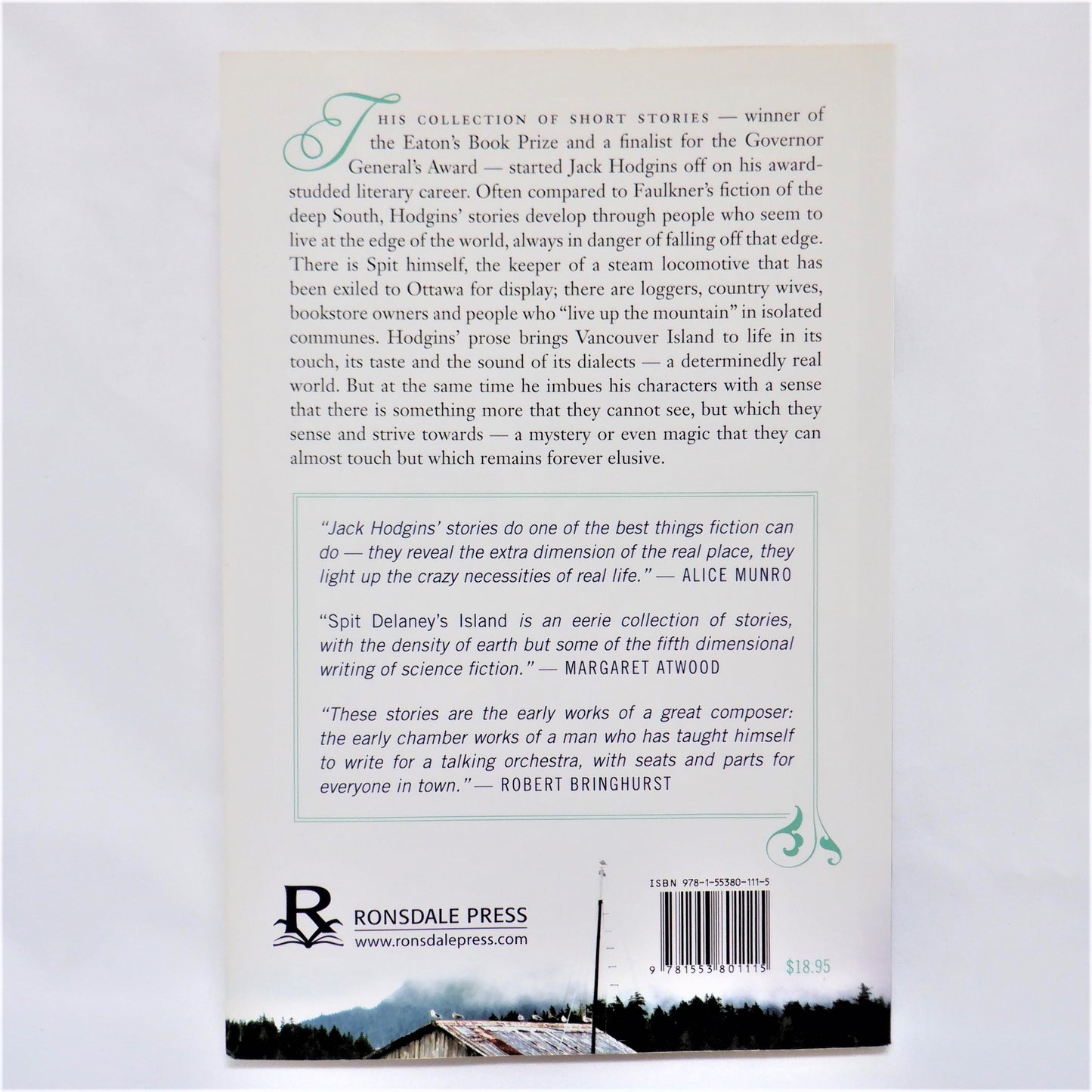 SPIT DELANEY'S ISLAND, Vancouver Island Short Stories by Jack Hodgins, 2011