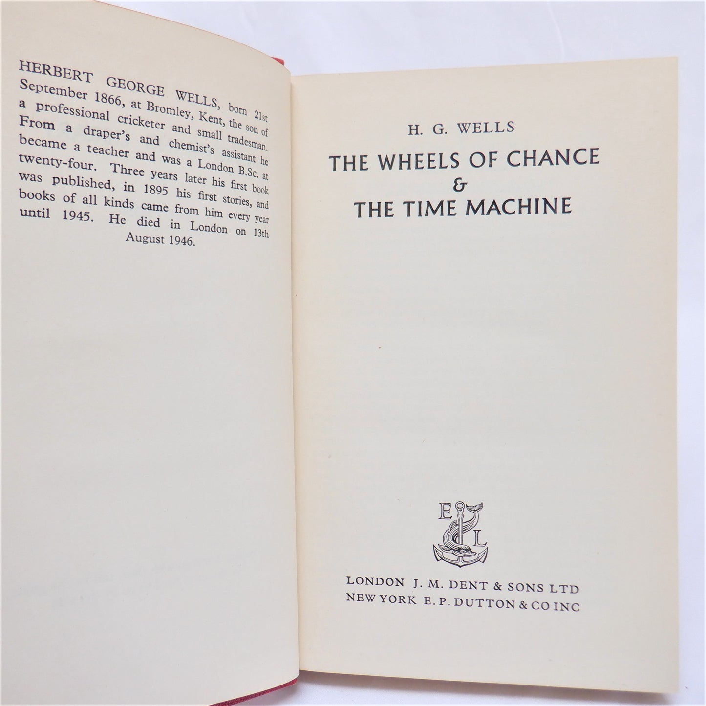 THE WHEELS OF CHANCE, and THE TIME MACHINE, by H.G. Wells, 1954