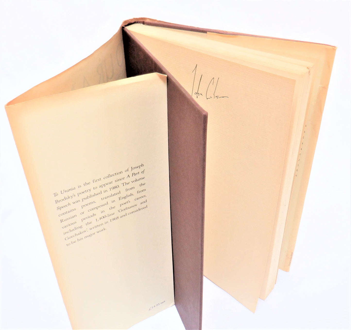 TO URANIA, SELECTED POEMS 1965-1985, by Joseph Brodsky, 1988