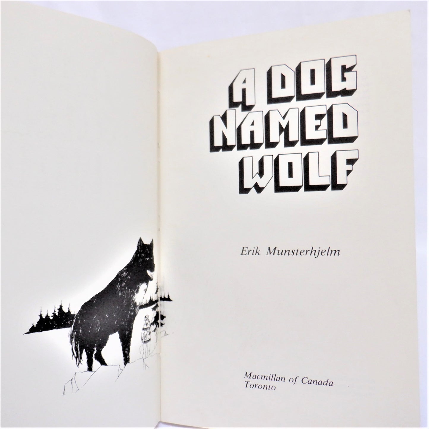 A DOG NAMED WOLF, A Young Reader Adventure Story by Eric Munsterhjelm (1972 1st Ed.)