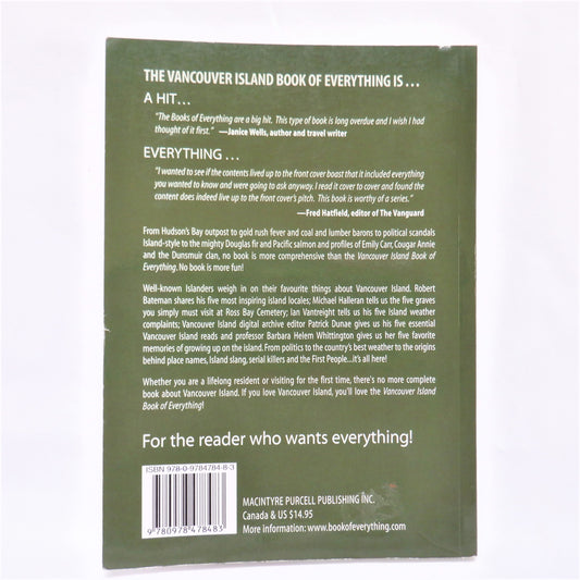 VANCOUVER ISLAND BOOK OF EVERYTHING, by Peter Grant, Suzanne Morphet and Diane Selkirk (2008 1st Ed.)