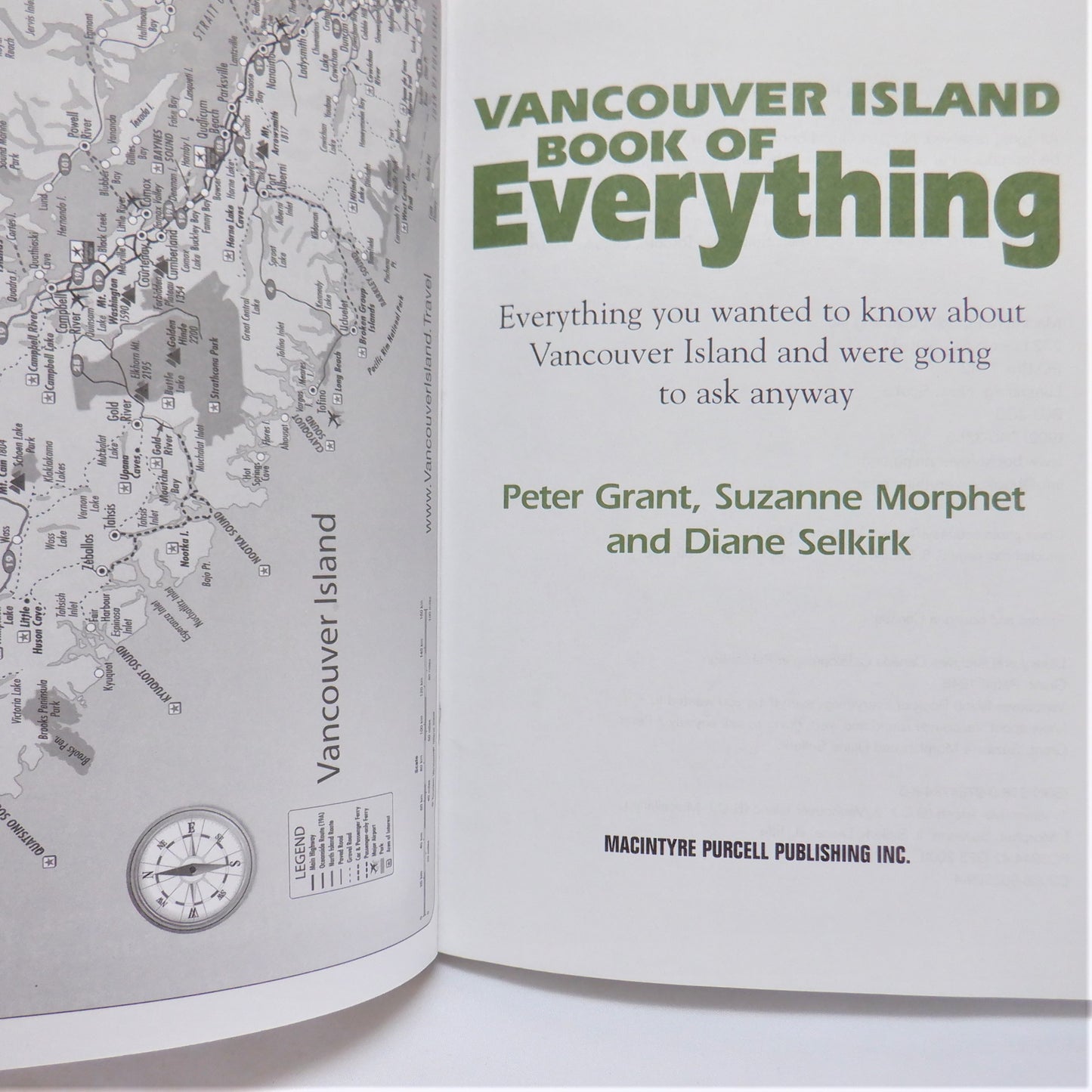VANCOUVER ISLAND BOOK OF EVERYTHING, by Peter Grant, Suzanne Morphet and Diane Selkirk (2008 1st Ed.)